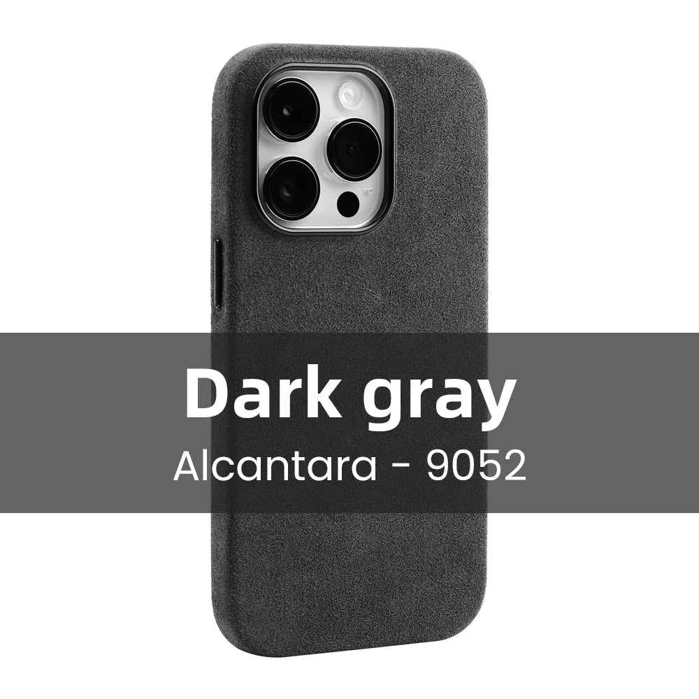 Magsafe Compatible Alcantara Leather Case | iPhone 12 13 14 15 Pro Max