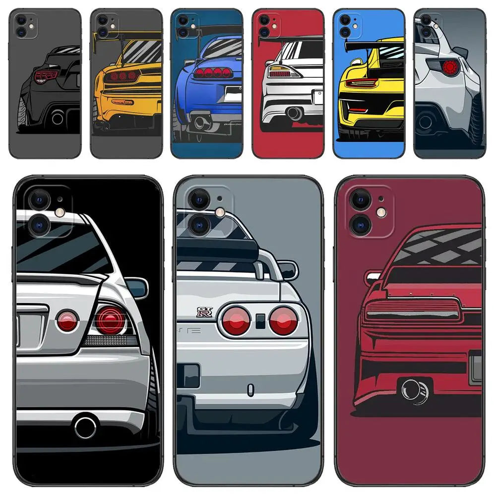 Japan JDM Sports Car soft TPU phone case For Apple IPhone