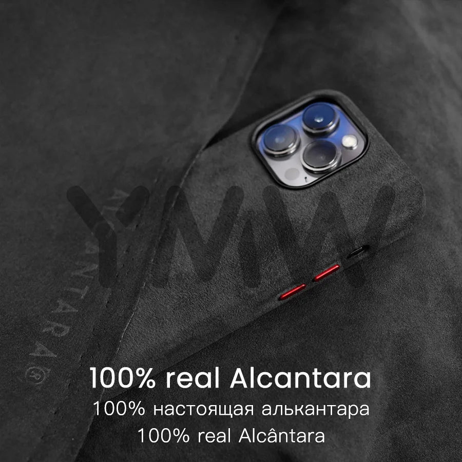 Magsafe Compatible Alcantara Leather Case | iPhone 12 13 14 15 Pro Max