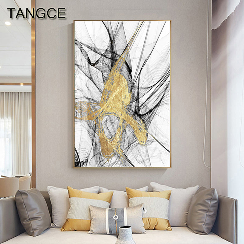 Abstract Golden Colour Wall Art - Little Eudora