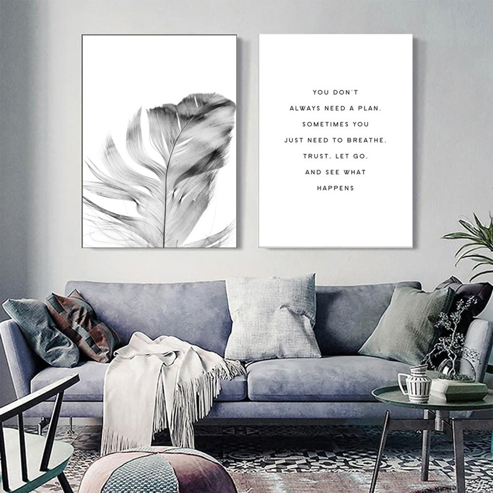 Scandinavian Green Leaves and Cactus Wall Art - Little Eudora