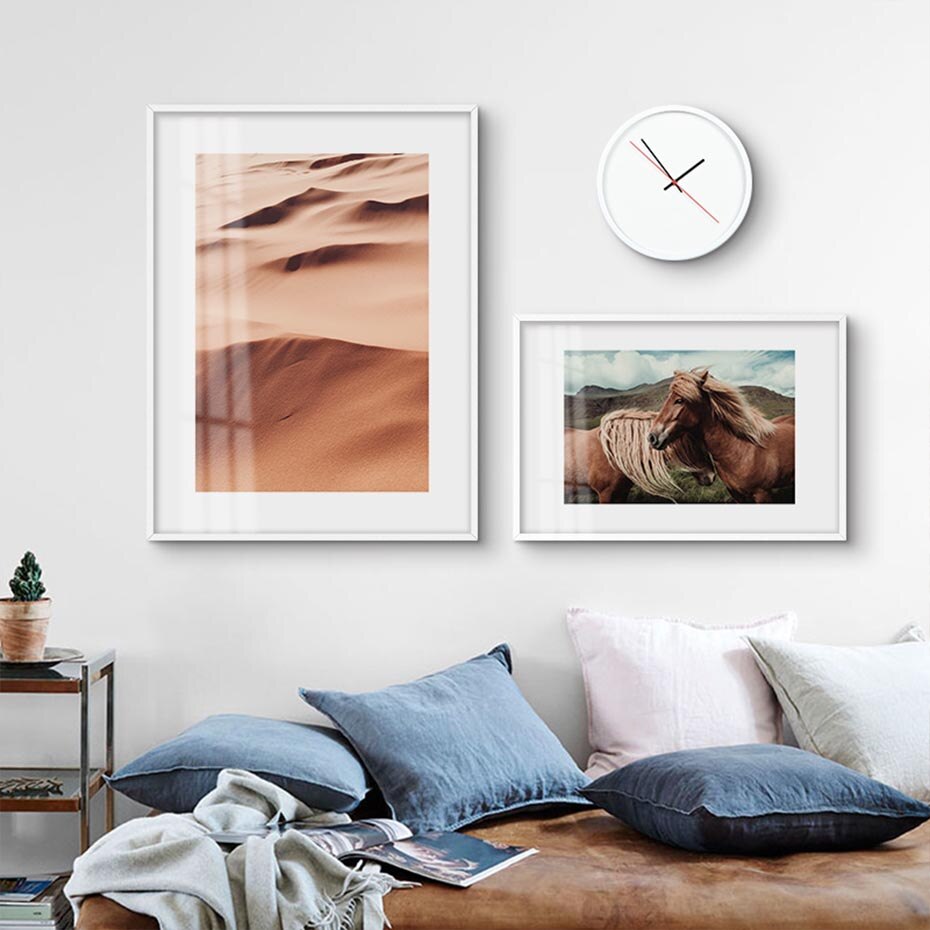 Bohemian Minimal Style Horses Wall Art - Little Eudora