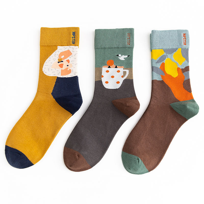 Unisex Painting Style Socks - 1 Pair - Little Eudora