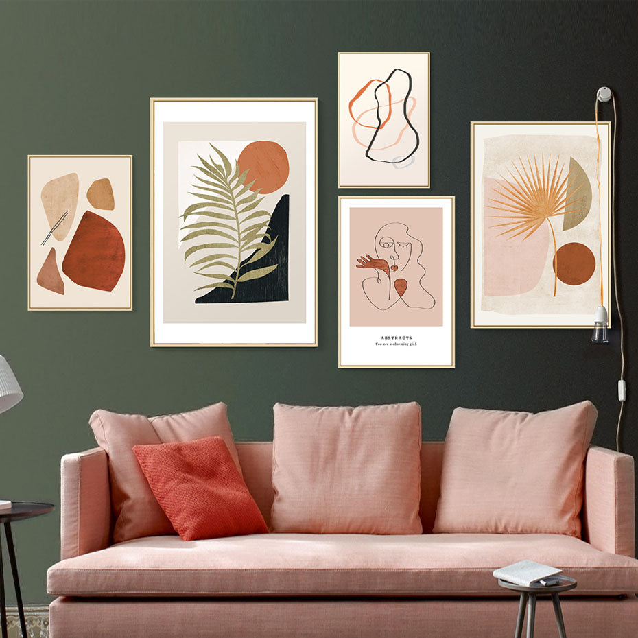 Modern Abstract Boho Style Gallery Canvas Painting Poster and Print Wall Art Pictures Posters Living Room Home Decor NO FRAME - Little Eudora