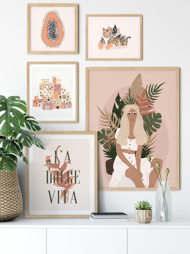 Castle Tiger And Girl Boho Wall Art - Little Eudora