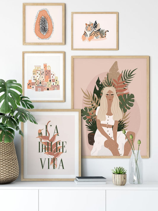 Castle Tiger And Girl Boho Wall Art - Little Eudora