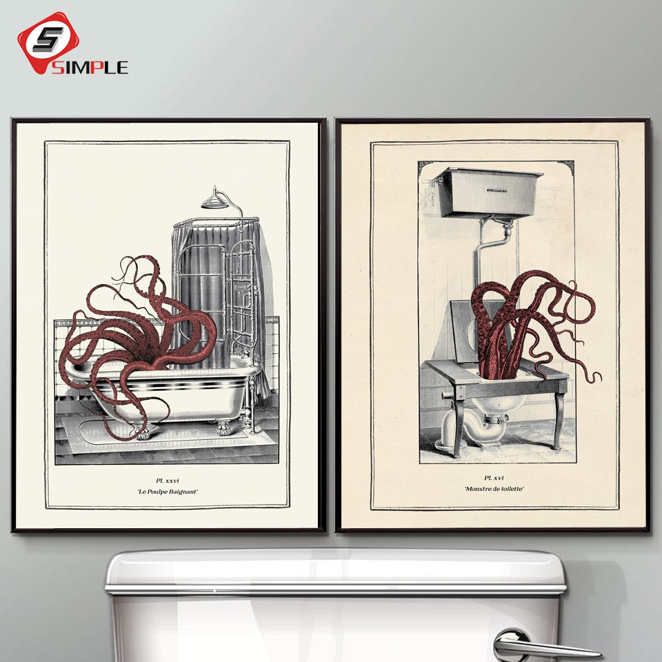 Vintage Octopus Print Wall Art - Little Eudora