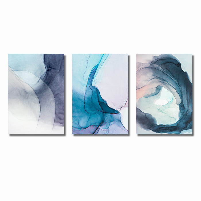 Watercolor Blue Ink Bloom Modern - Little Eudora