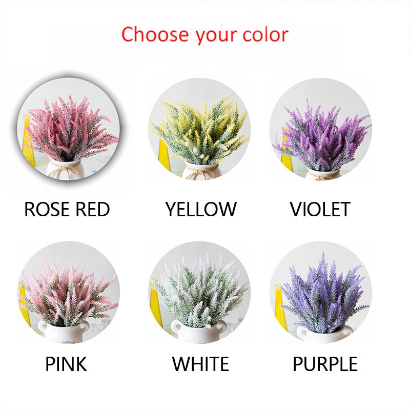 1 Bundle Romantic Provence Lavender Wedding Decorative Flower Vase for Home Decor Artificial Flowers Grain Christmas Fake Plant