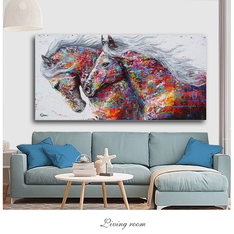 Two Running Horses Wall Art - Little Eudora