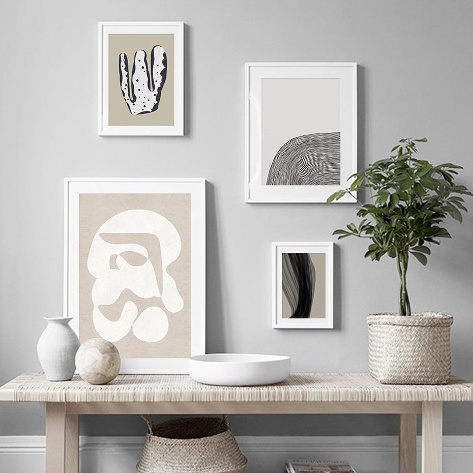 Beige Trendy Colors Minimalist Line Wall Art - Little Eudora