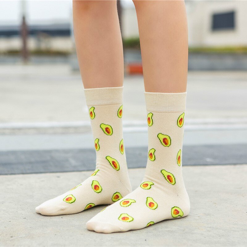 Cartoon Fruit Banana Avocado Lemon Egg Cookie Socks - Little Eudora