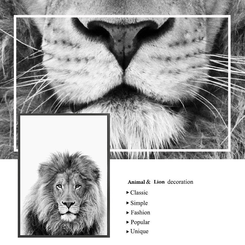 Animals Print Lion Zebra Elephant Wall Art - Little Eudora