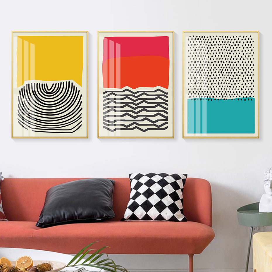 Modern Multicolored Abstract Geometric Wall Art Canvas Painting Picture Posters and Prints Gallery Kids Kitchen Home Decor