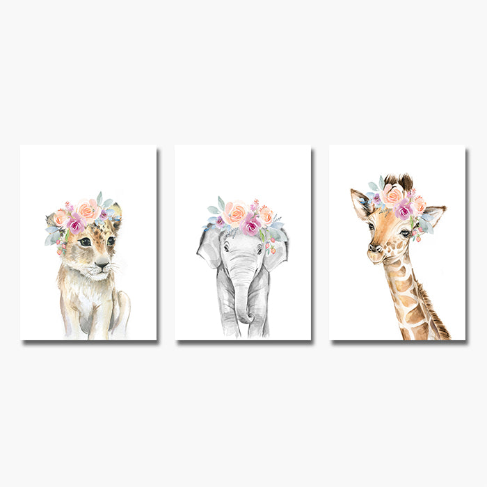 Lion Zebra Elephant Giraffe Nursery - Little Eudora