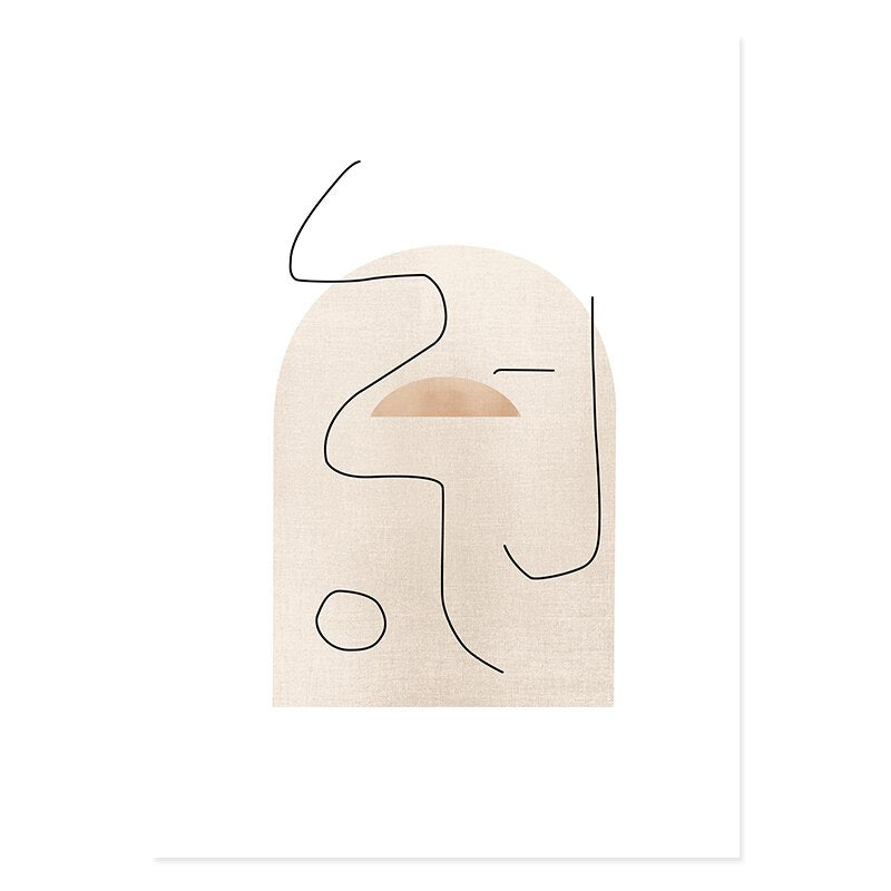 Abstract Boho Style Nature Beige Color Wall Art Canvas Painting Poster Print Pictures for Living Room Home Interior Decoration - Little Eudora