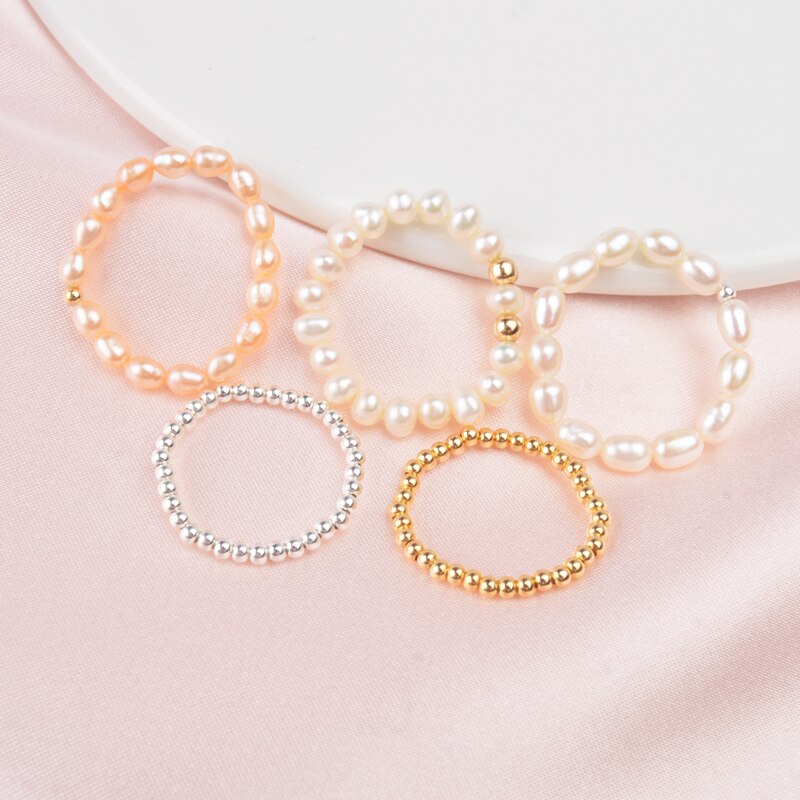 ASHIQI 3-4mm Mini Small Natural Freshwater Pearl Rings for Women Real 925 Sterling Silver Jewelry for Women 2019 Fashion Gift