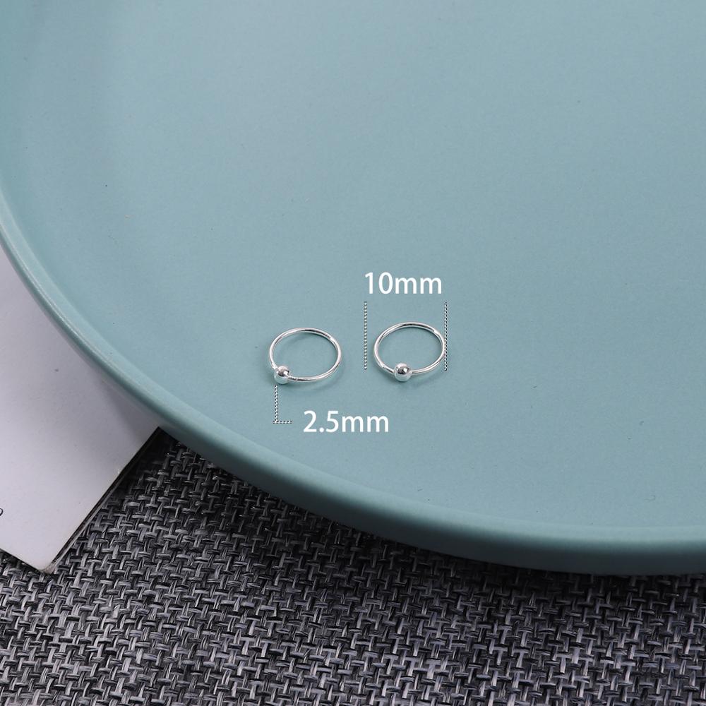 High Quality 1 Pair 6-18mm Small Hoop Earrings Silver Color Circle Hoop Earring for Women Men Ear Rings Clip Huggie Earrings