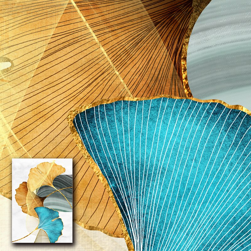 Blue Green Yellow Gold Plant Leaf - Little Eudora