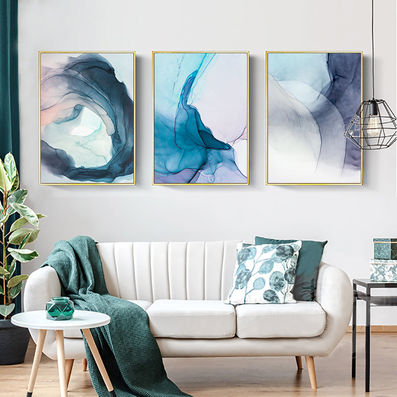 Watercolor Blue Ink Bloom Modern - Little Eudora