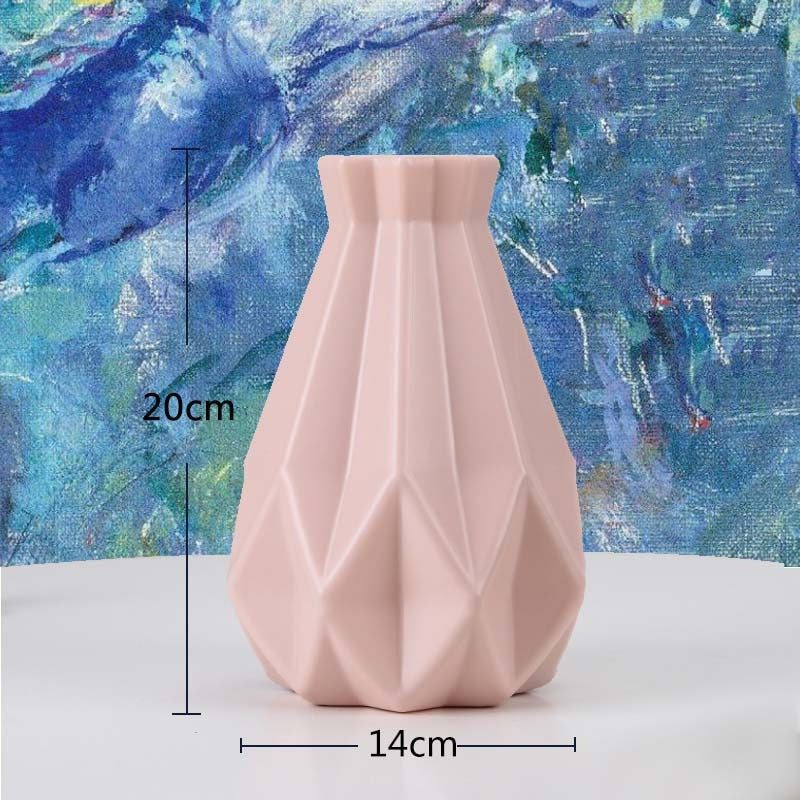 Origami Plastic Vase Milky White Ceramic Flower Pot Fl - Little Eudora