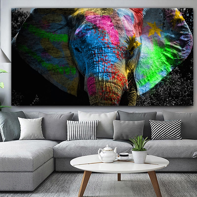 Colorful Elephant Wall Art - Little Eudora