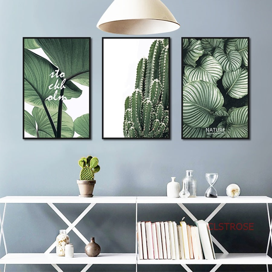 Fresh Green Plant Nordic Poster Multi Combination Canvas Paintings For Living Room Home Decoration Wall Art Pictures No Frame