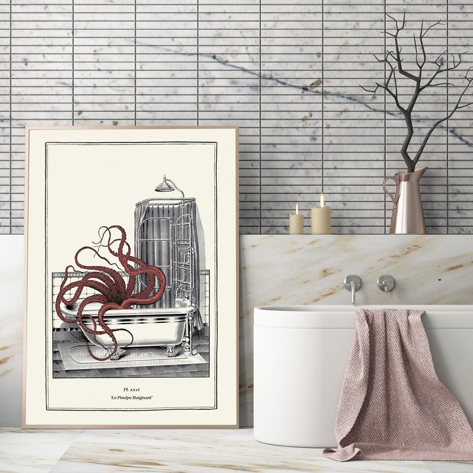 Vintage Octopus Print Wall Art - Little Eudora
