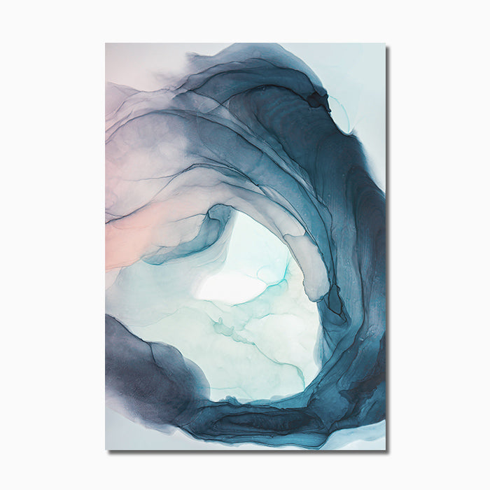 Watercolor Blue Ink Bloom Modern - Little Eudora