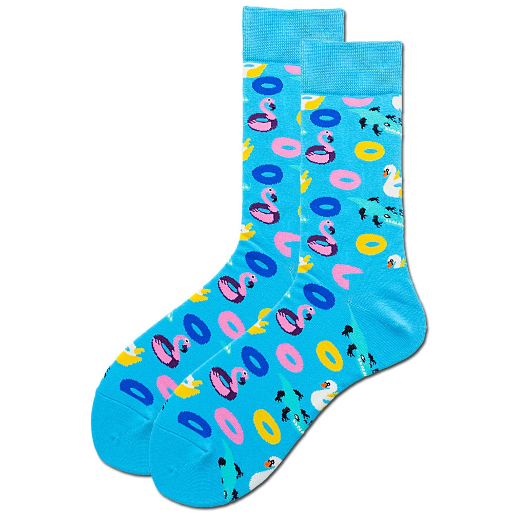 Unisex Happy Fruits and Cartoon Socks - 1 Pair - Little Eudora