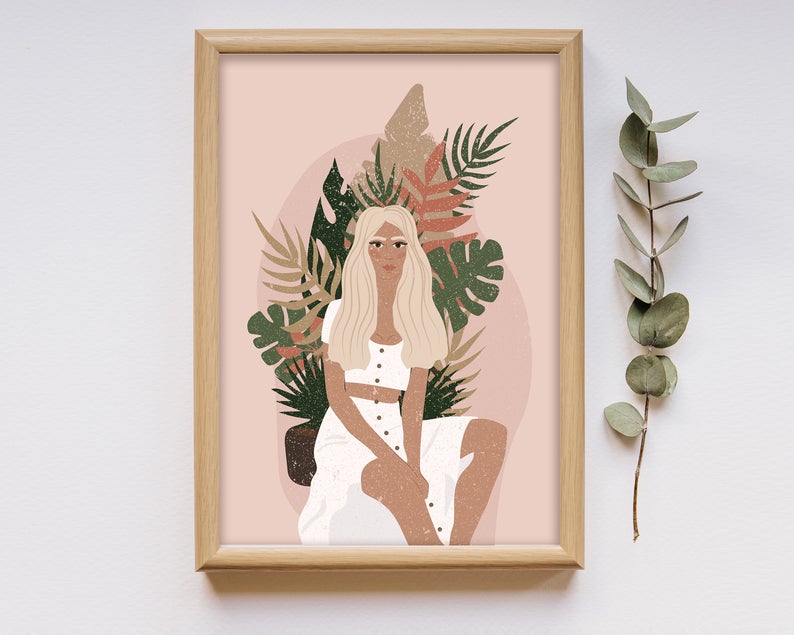 Castle Tiger And Girl Boho Wall Art - Little Eudora