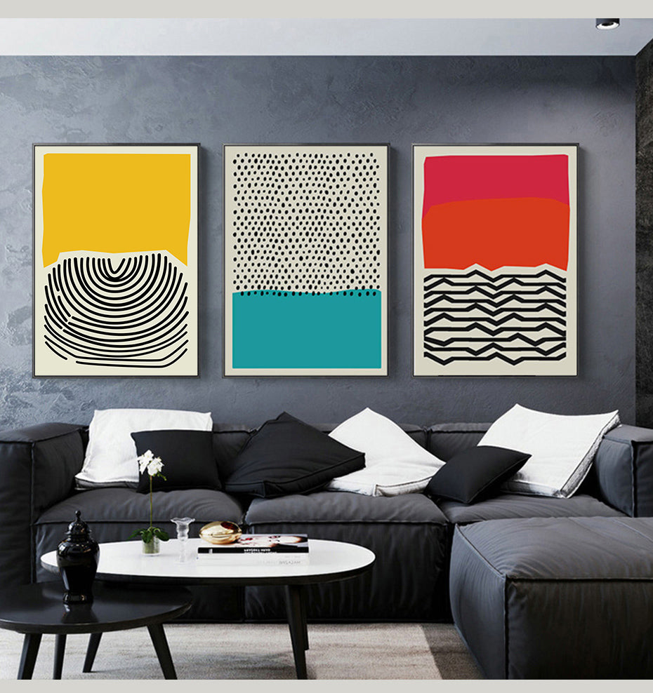 Modern Multicolored Abstract Geometric Wall Art Canvas Painting Picture Posters and Prints Gallery Kids Kitchen Home Decor