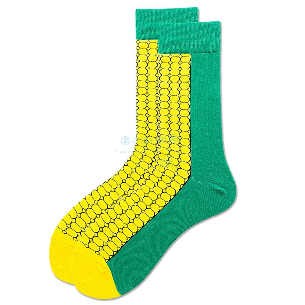Unisex Happy Fruits and Cartoon Socks - 1 Pair - Little Eudora