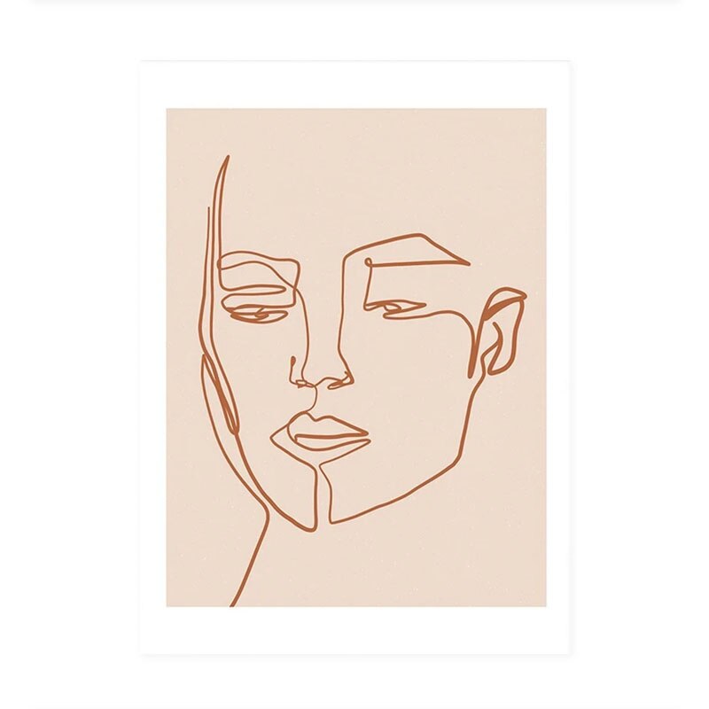 Modern Boho Style Abstract Face Line - Little Eudora