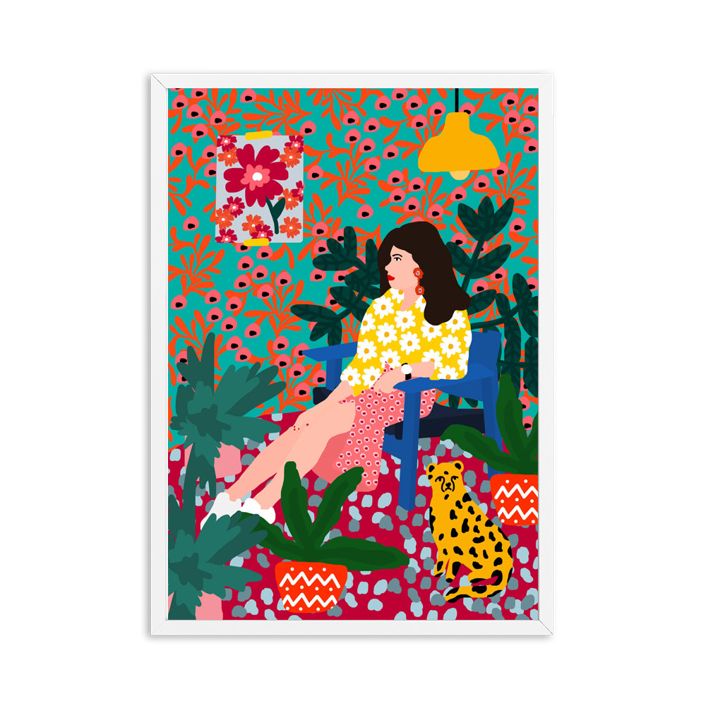 Abstract Girl Hair Flower Fashion Wall Art - Little Eudora