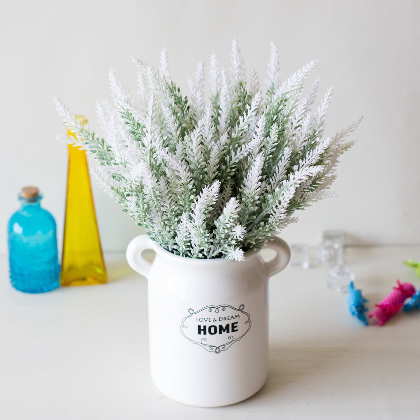 1 Bundle Romantic Provence Lavender Wedding Decorative Flower Vase for Home Decor Artificial Flowers Grain Christmas Fake Plant