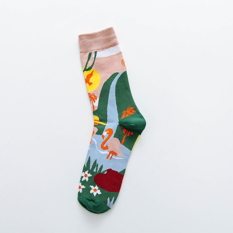 Colorful Print Socks -1 Pair - Little Eudora