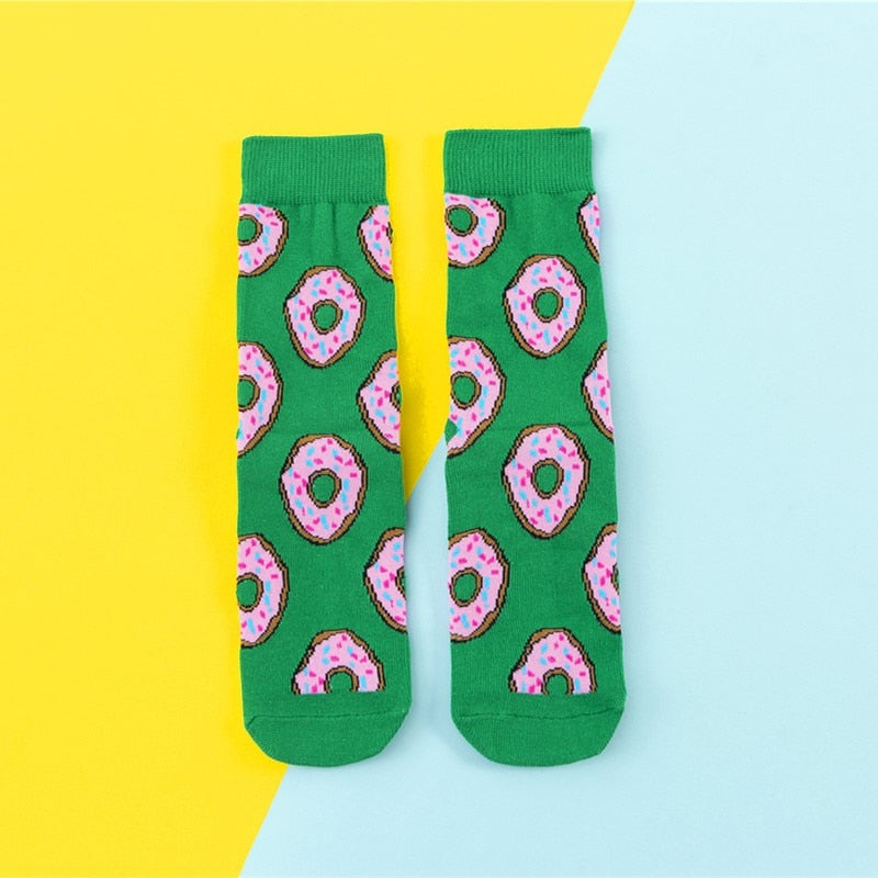 Cartoon Fruit Banana Avocado Lemon Egg Cookie Socks - Little Eudora