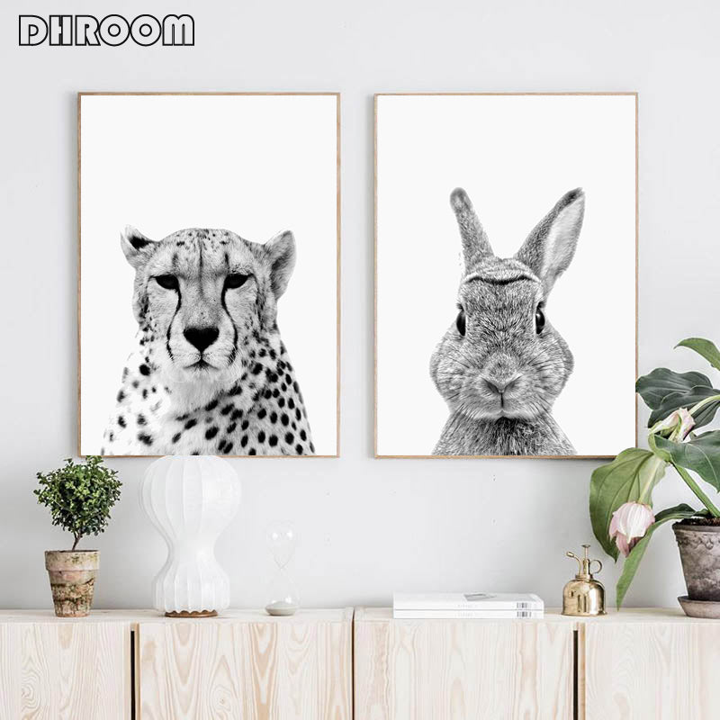 Animals Print Lion Zebra Elephant Wall Art - Little Eudora