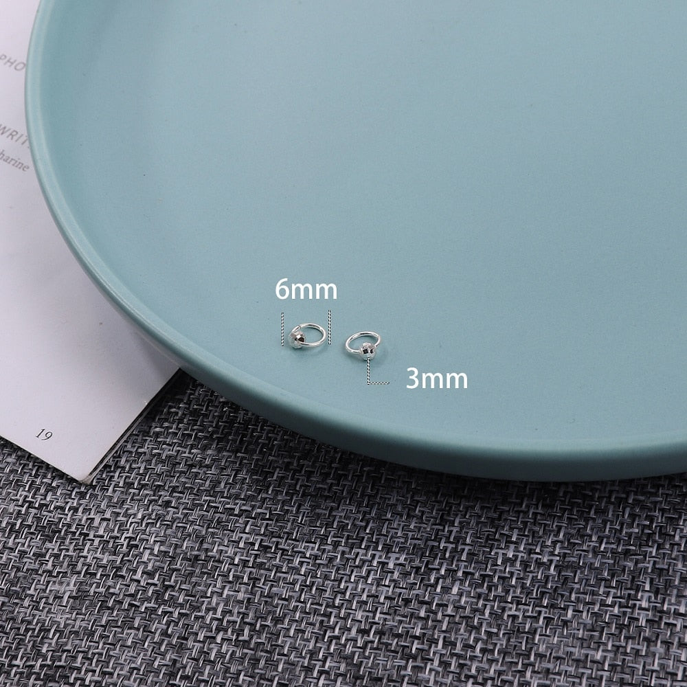 High Quality 1 Pair 6-18mm Small Hoop Earrings Silver Color Circle Hoop Earring for Women Men Ear Rings Clip Huggie Earrings