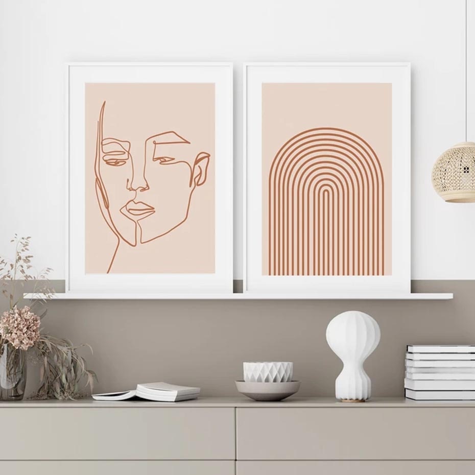 Modern Boho Style Abstract Face Line - Little Eudora