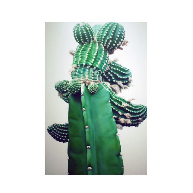 Nordic Red Blue Cactus Wall Art - Little Eudora