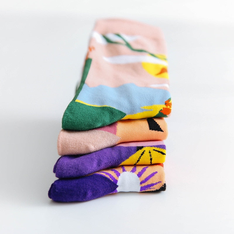 Colorful Print Socks -1 Pair - Little Eudora