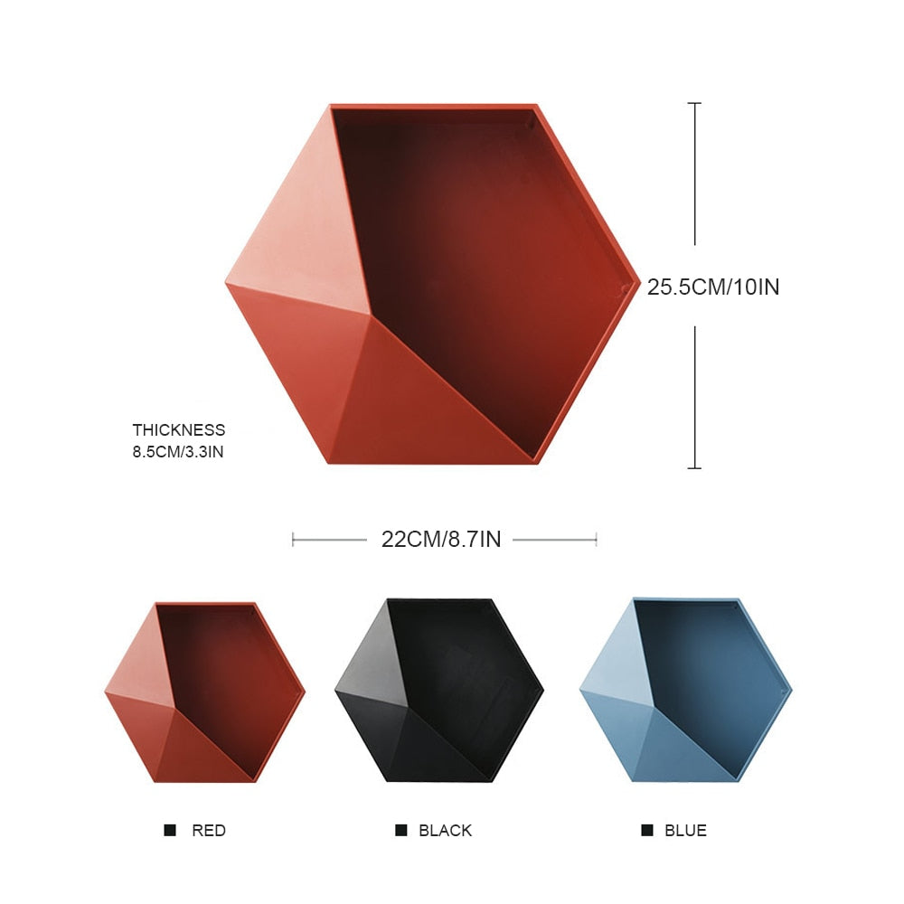 Nordic Style Geometric Hexagon Floating Shelf - Little Eudora