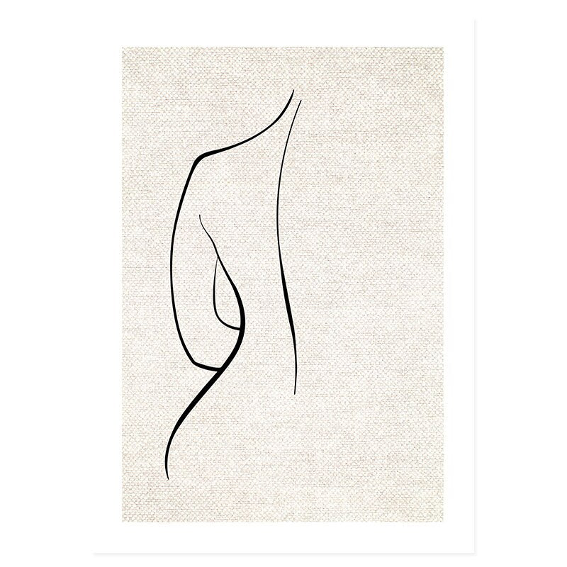 Trendy Beige Boho Style Sketch Figure - Little Eudora