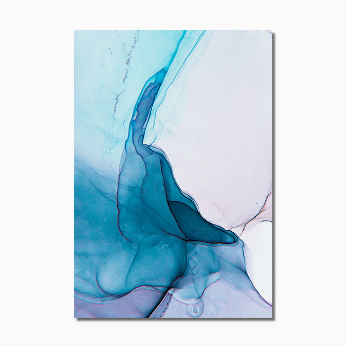Watercolor Blue Ink Bloom Modern - Little Eudora