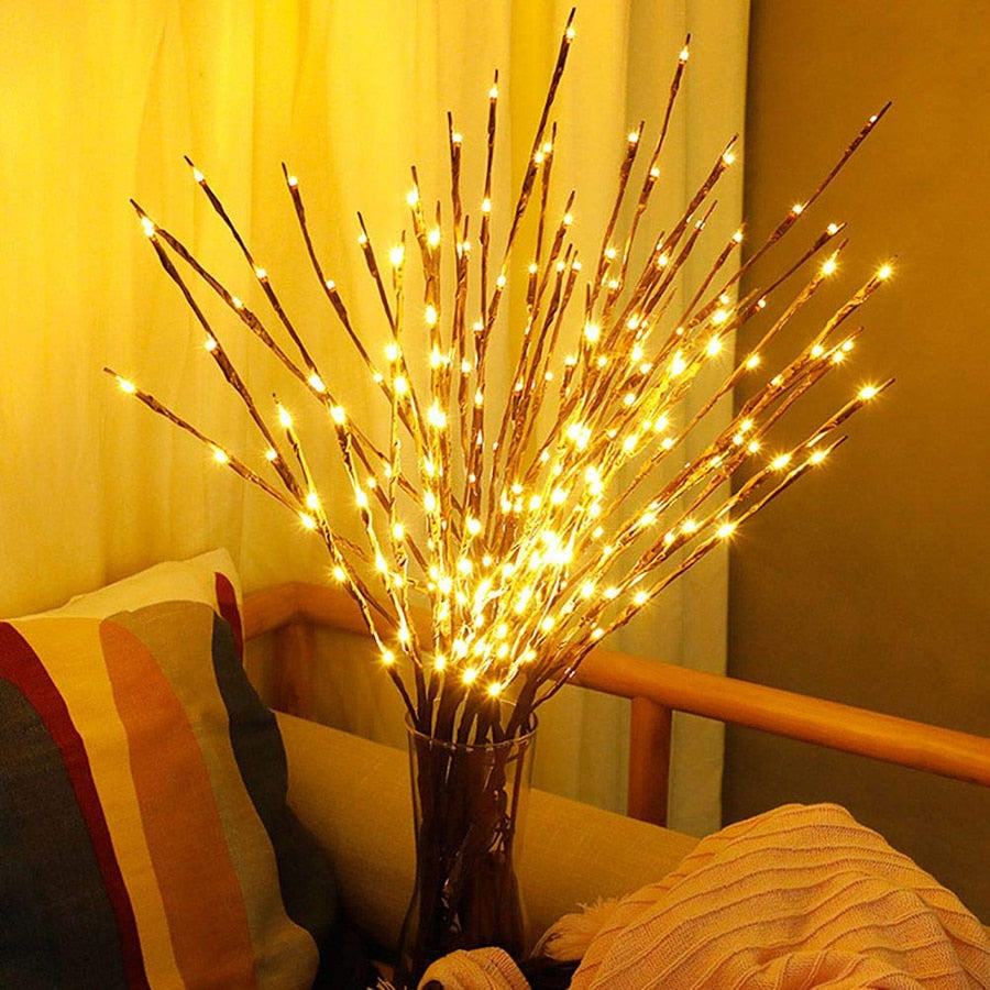 20 Bulbs LED Willow Branch Lamp Battery Powered Decorative Light Tall Vase Filler Willow Twig Lighted Branch For Home Decoration