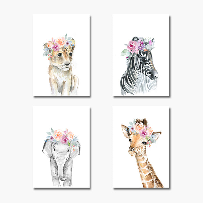 Lion Zebra Elephant Giraffe Nursery - Little Eudora
