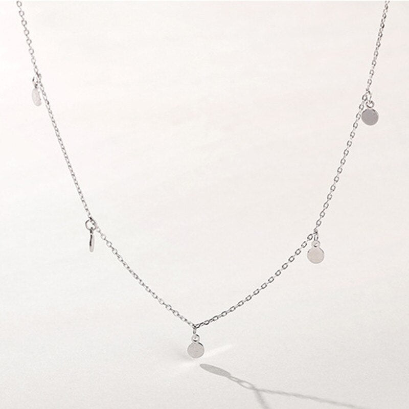 INZATT Real 925 Sterling Silver Geometric Round Choker Necklace For Fashion Women Minimalist Fine Jewelry Cute Accessories 2019