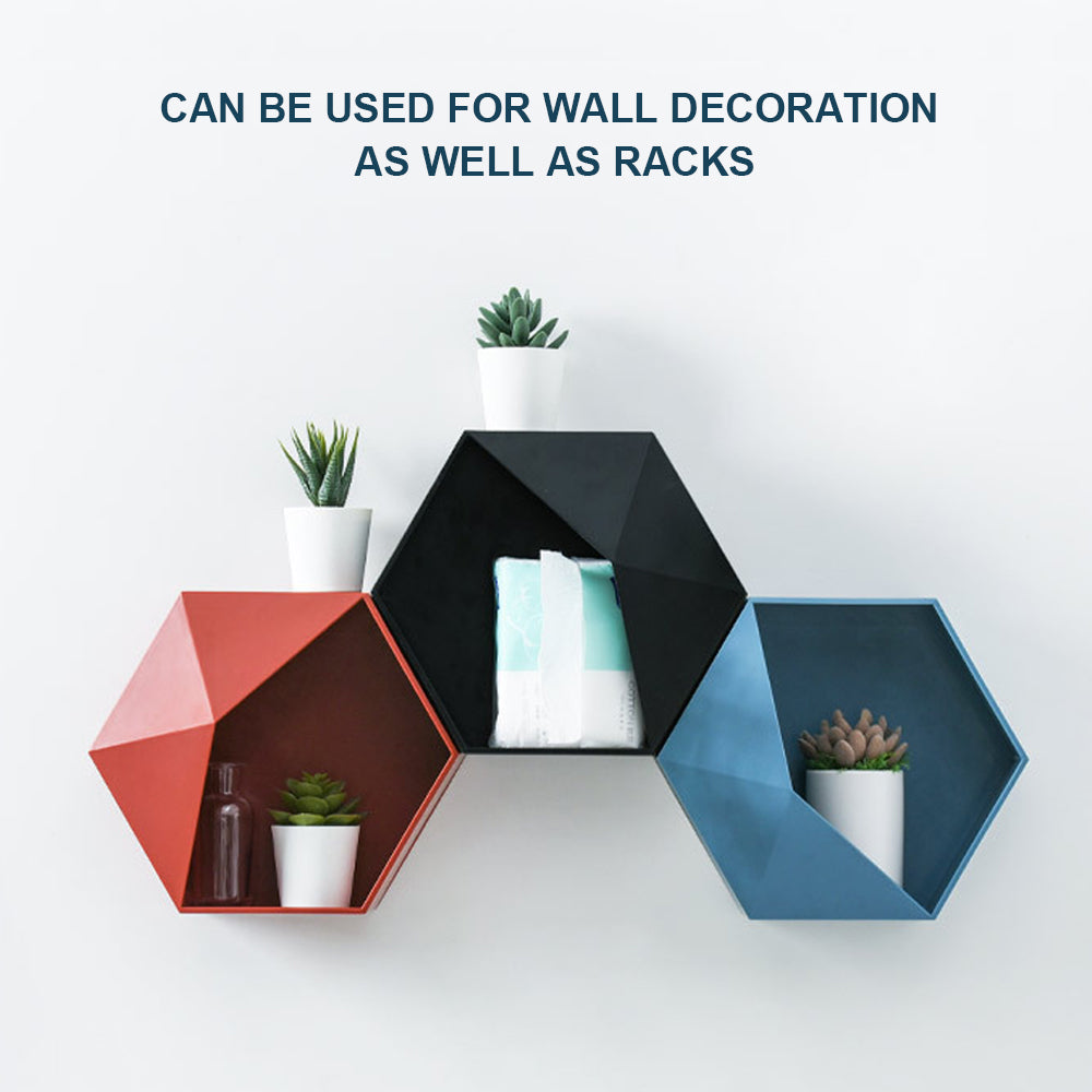 Nordic Style Geometric Hexagon Floating Shelf - Little Eudora